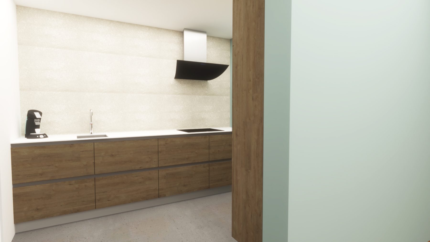 Optie 2: half gesloten keuken